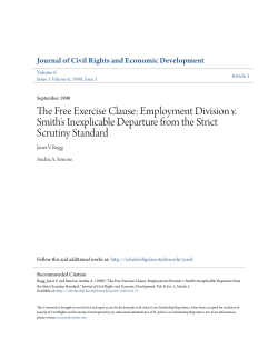 The Free Exercise Clause - St. John`s Law Scholarship Repository