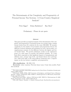 The Determinants of the Complexity and Progressivity of Personal