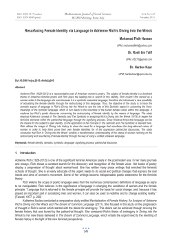 Resurfacing Female Identity via Language in Adrienne Rich`s Diving