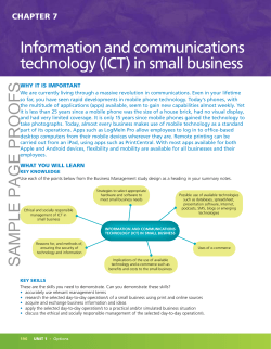 Information and communications technology (ICT) in small business