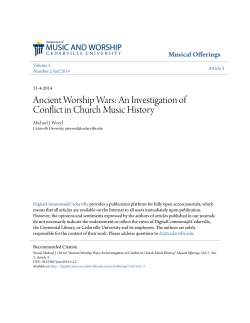 Ancient Worship Wars - DigitalCommons@Cedarville