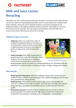 Milk and Juice Carton Recycling