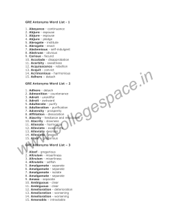 GRE Antonyms Word List - 1 - CollegeSpace