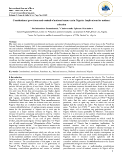 5 Constitutional provisions and control of national resources in