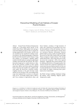 Hierarchical Modeling of Lek Habitats of Greater Prairie