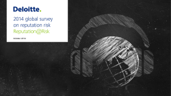 2014 global survey on reputation risk Reputation@Risk