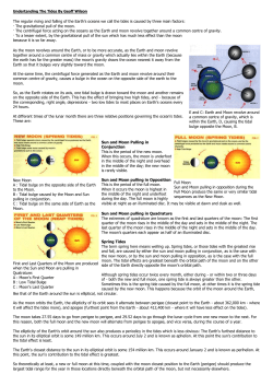 Undertanding The Tides By Geoff Wilson The regular rising and