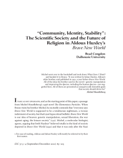 “Community, Identity, Stability”: The Scientific Society and the Future