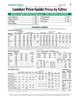 Lumber Price Guide Item Codes