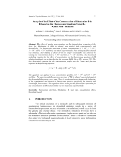 Analysis of the Effect of the Concentration of Rhodamine B in