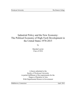 Industrial Policy and the New Economy - WesScholar