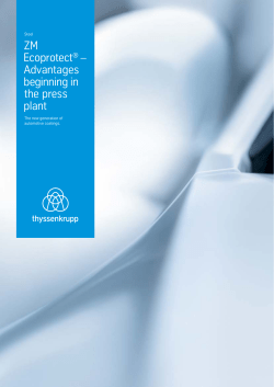 ZM Ecoprotect&reg; &ndash; Advantages beginning in the press plant
