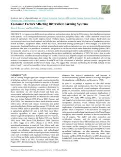 Economic Factors Affecting Diversified Farming Systems