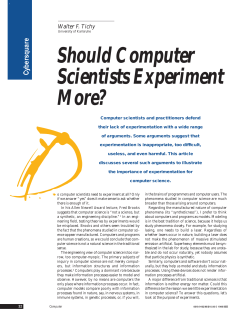 Should Computer Scientists Experiment More?