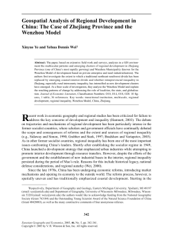 Geospatial Analysis of Regional Development in China: The Case of