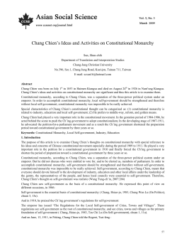 Chang Chien`s Ideas and Activities on Constitutional Monarchy