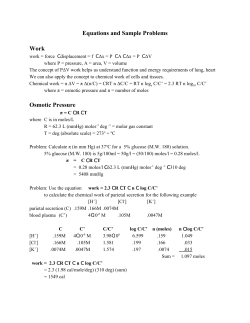 Equations and Sample Problems Work