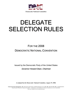 DELEGATE SELECTION RULES