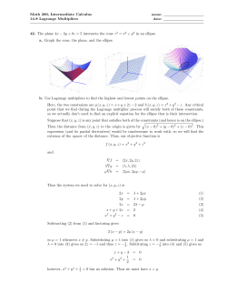 Math 280, Intermediate Calculus 14-8 Lagrange Multipliers 42. The