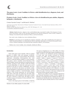 The genus Ixodes (Acari: Ixodidae) in Mexico: adult identification