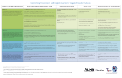 Supporting Newcomers and English Learners: Targeted