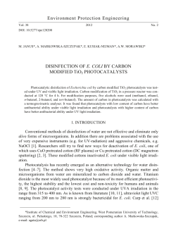 Disinfection of E. coli by carbon modified TiO2 photocatalysts