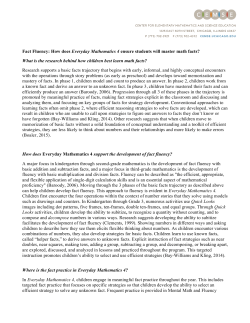 Fact Fluency in Everyday Mathematics