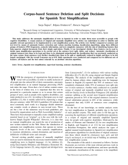 Corpus-based Sentence Deletion and Split Decisions for Spanish