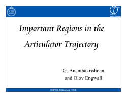 Important Regions in the Articulator Trajectory