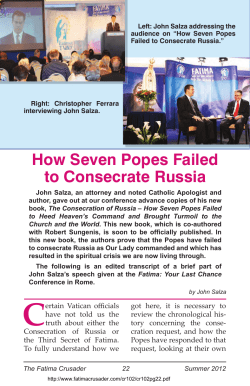 How Seven Popes Failed to Consecrate Russia