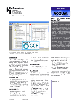 ACOPT 23 (Code 6848) Option GCF