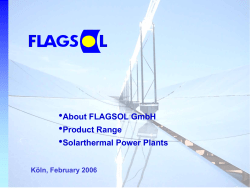 •About FLAGSOL GmbH •Product Range •Solarthermal Power Plants