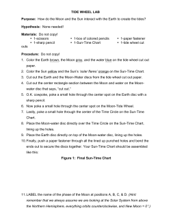 TIDE WHEEL LAB Purpose: How do the Moon and the Sun interact