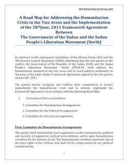 A Road Map for Addressing the Humanitarian Crisis in the Two