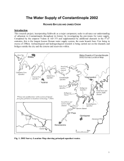 The Water Supply of Constantinople 2002