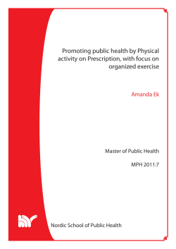 Promoting public health by Physical activity on Prescription, with