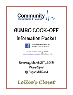 GUMBO COOK-OFF Information Packet