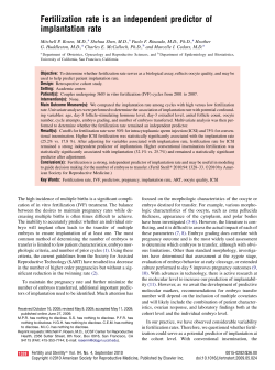 Fertilization rate is an independent predictor of