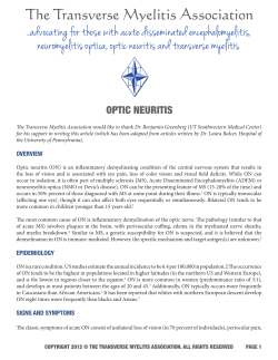 The Transverse Myelitis Association ...advocating for those with