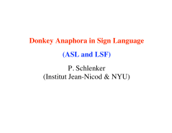 Donkey Anaphora in Sign Language