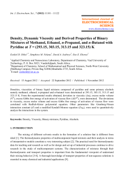 Density, Dynamic Viscosity and Derived Properties of Binary