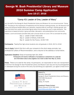 application form - The George W. Bush Presidential Library and