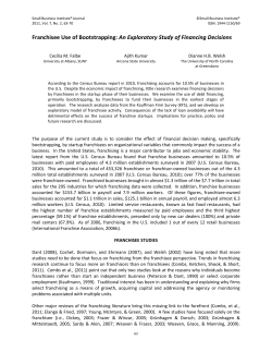 Franchisee Use of Bootstrapping: An Exploratory Study of Financing