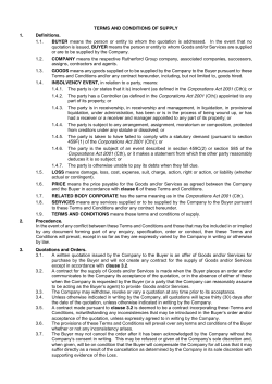 terms and conditions of supply