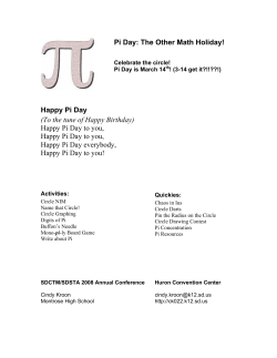 Pi Day: The Other Math Holiday!