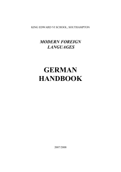 GERMAN HANDBOOK - King Edward VI School