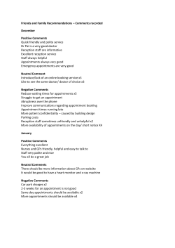 Friends and Family Comments