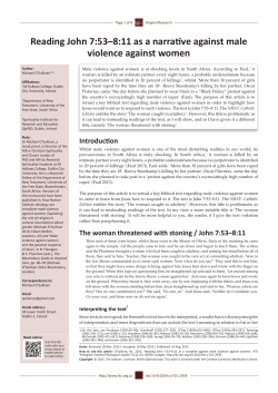 Reading John 7:53&ndash;8:11 as a narrative against male