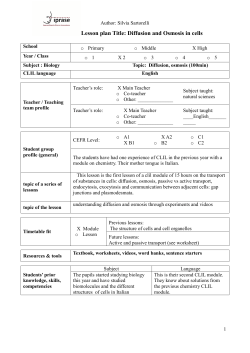 Lesson plan - Diffusion and Osmosis in cells