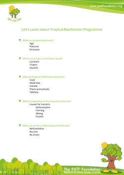 Let`s Learn about Tropical Rainforests Programme